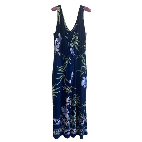 Tommy Bahama Acqua Dei Fiore Wide Leg Jumpsuit Navy Blue Floral Size Medium - Picture 10 of 10